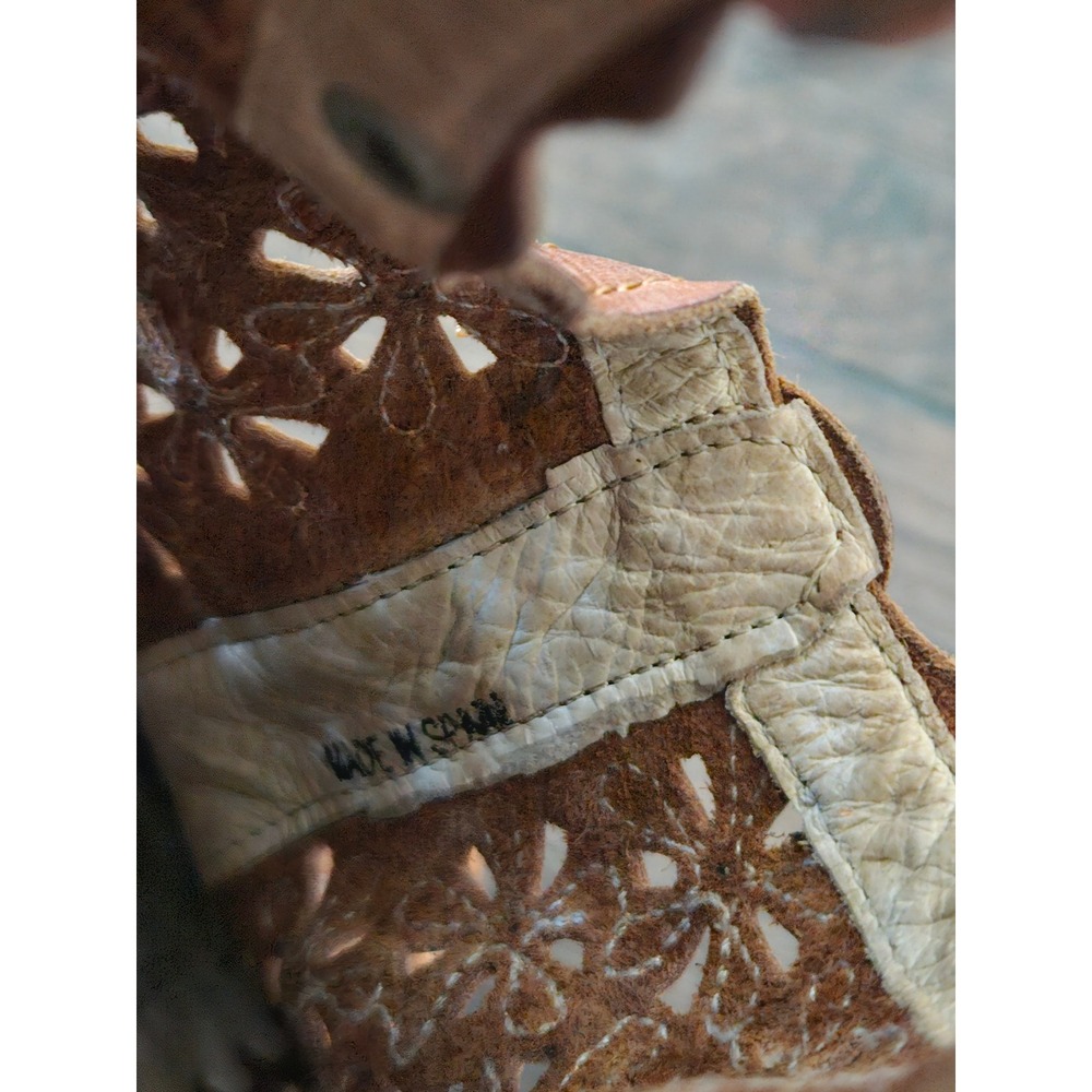 PIKOLINOS Leather Daisy Cutout Scalloped Mules Artisan Boho Cottagecore - Sz 40 - Picture 12 of 12